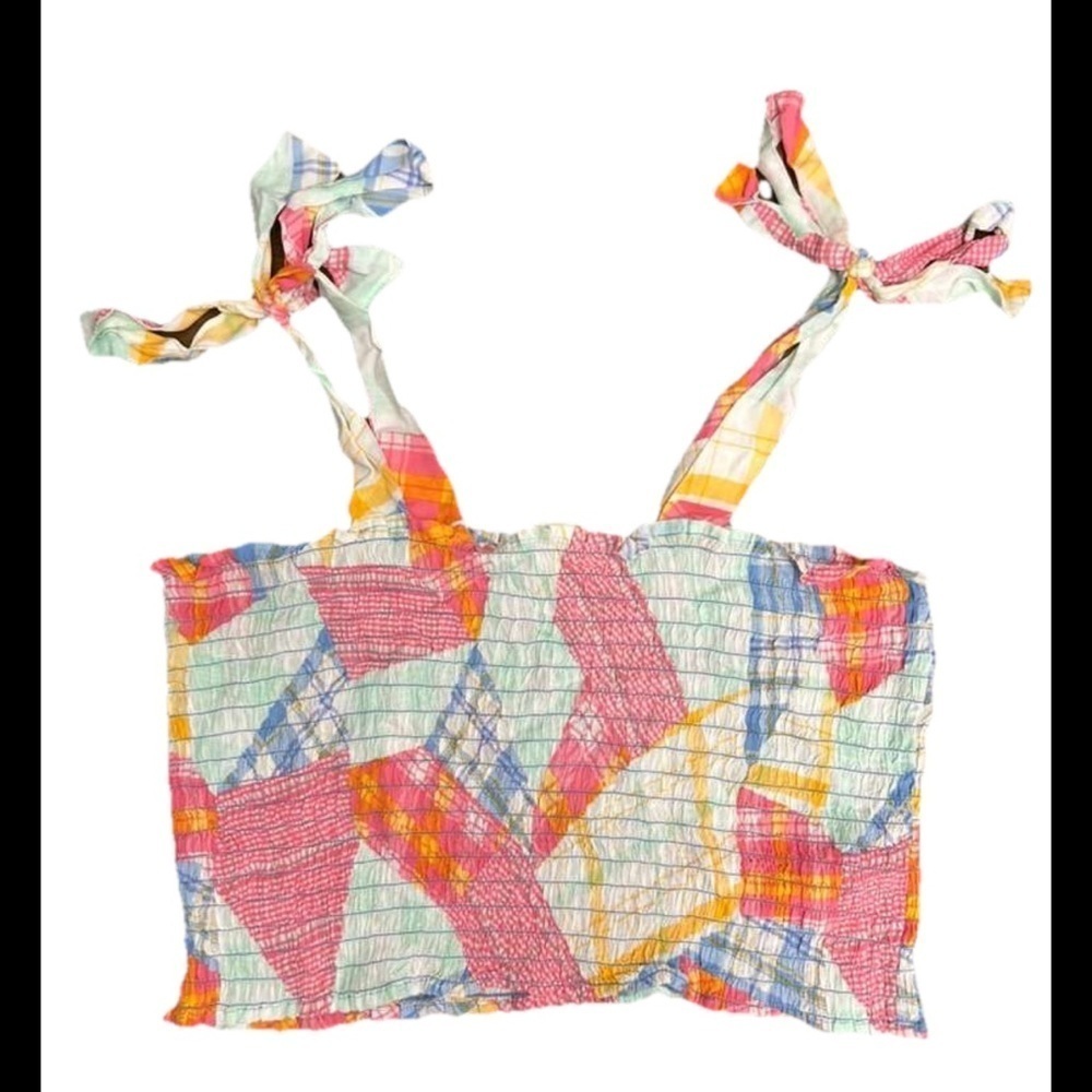 BP BLOCK STRIPE HALTER TOP LOUNGE TOP SIZE L (0447)